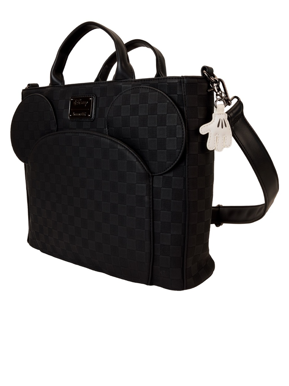 Loungefly Mickey Mouse Checkered Texture Convertible Backpack & Tote - Picture 3 of 9